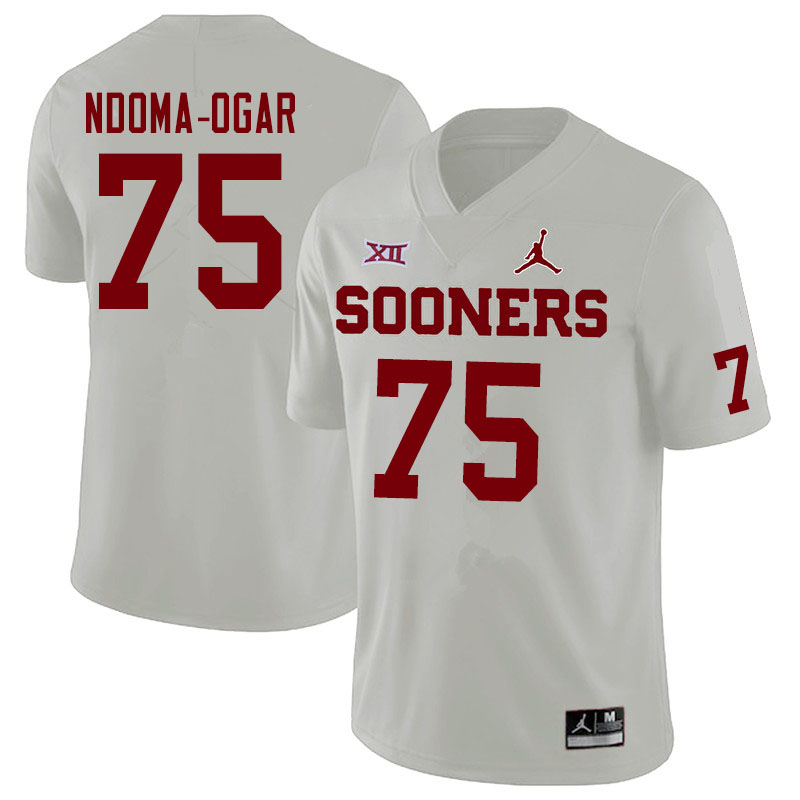 Jordan Brand Men #75 E.J. Ndoma-Ogar Oklahoma Sooners College Football Jerseys Sale-White - Click Image to Close